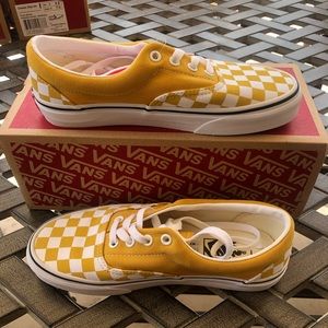 yolk yellow checkerboard vans